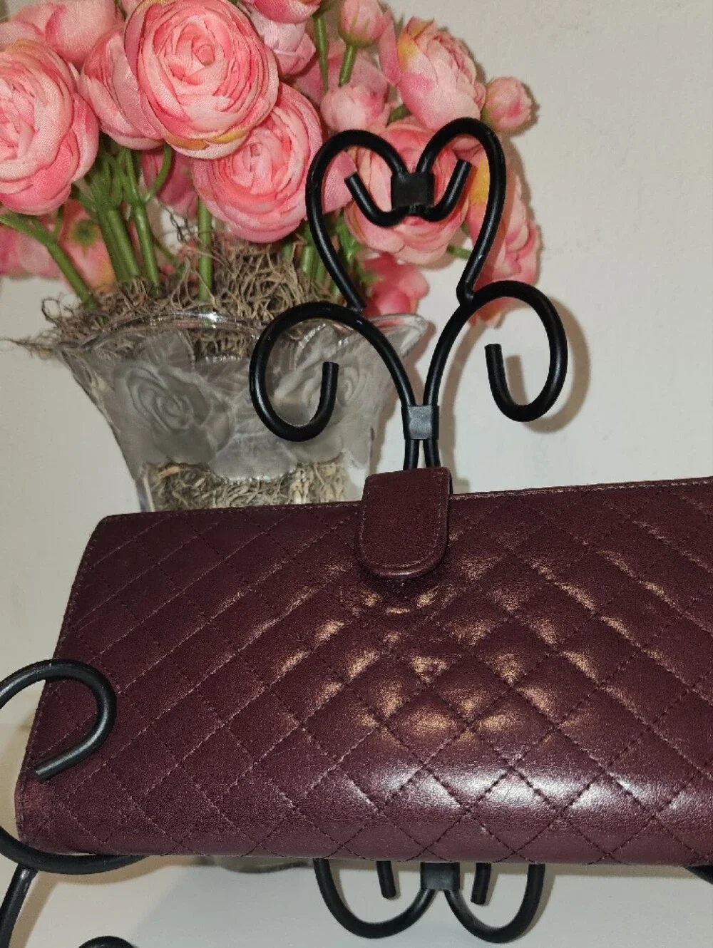 Quilted Burgundy Women's Wallet - Etienne Aigner